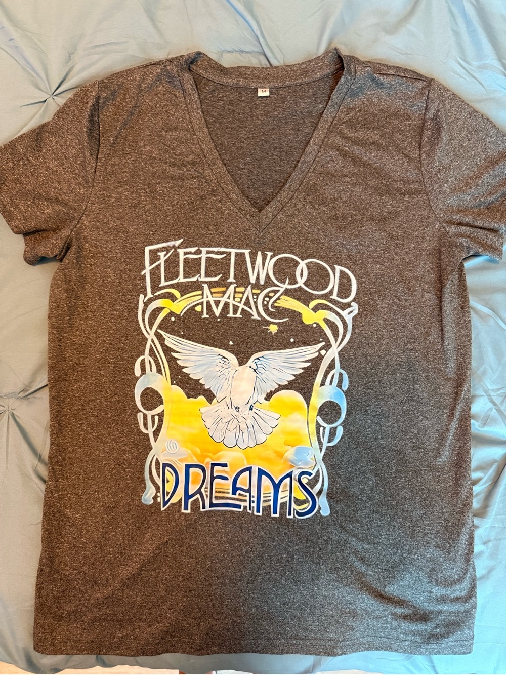 Amazon Essentials Brown Fleetwood Mac 'Dreams' Graphic V-Neck Tee